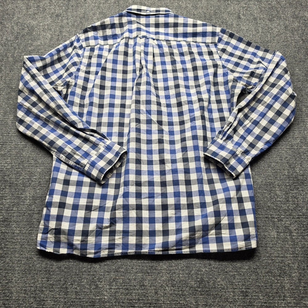 Brooks Brothers Red Fleece Mens L Plaid Check Button Down Shirt Blue White - Picture 8 of 10